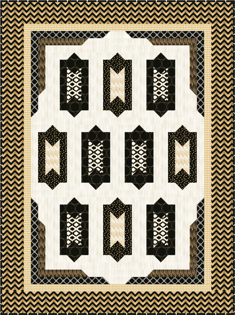 Free Quilt Pattern | Deco Ritz Quilt by The Fat Quarter Gypsy for Camelot Fabrics | Nightfall Collection