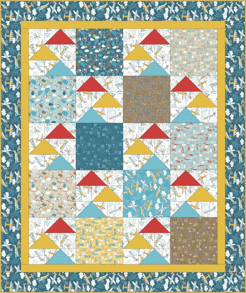 Free Quilt Pattern | Flying High by Swirly Girls Design for Camelot Fabrics | Take Flight by Vita Mechachonis