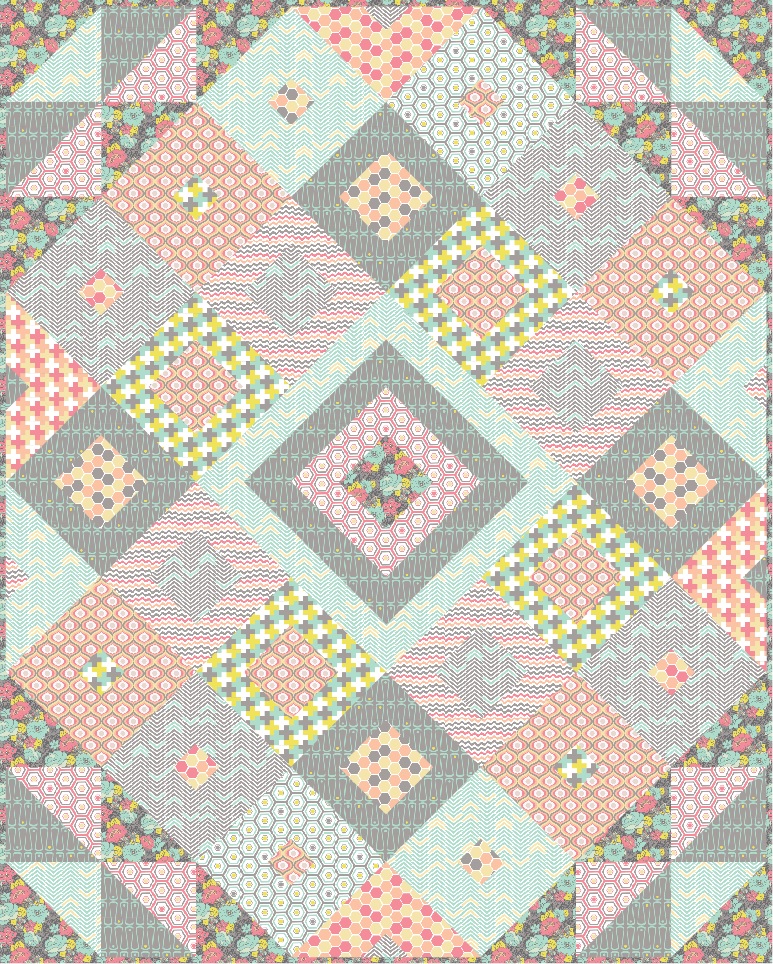Tumbling Jewels Quilt by The Cloth Parcel for Camelot Fabrics | Penelope Collection