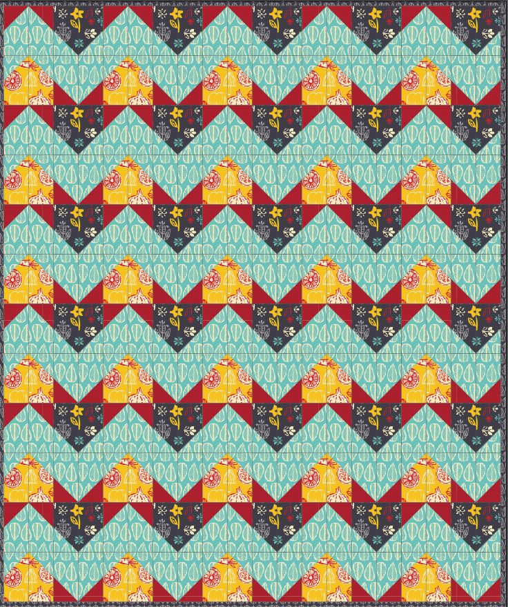 Thankful Thursday | Chevron Quilt by Fabric Confetti for Camelot Fabrics | What's Cookin' Collection