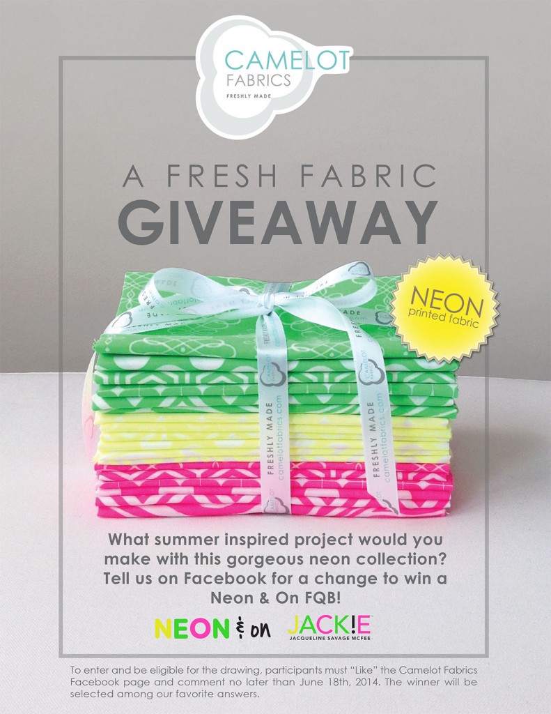 Neon & On FQB Giveaway | Camelot Fabrics 